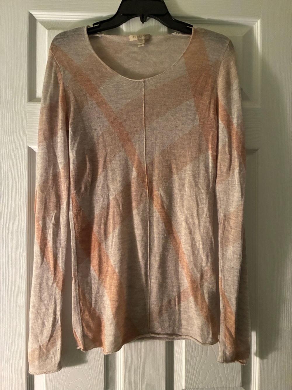 Burberry Brit Womens Wool Cashmere Brown Sweater Thin Light